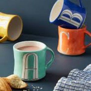 {ANTHRO} 'Colorway Mia' Monogram Mug Letter 'C'